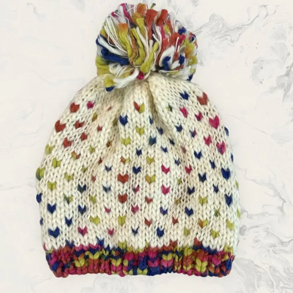 NWT Bundle Confetti Multi Ivory Scarf and BP. Women’s Beanie  - One Size - Ivory